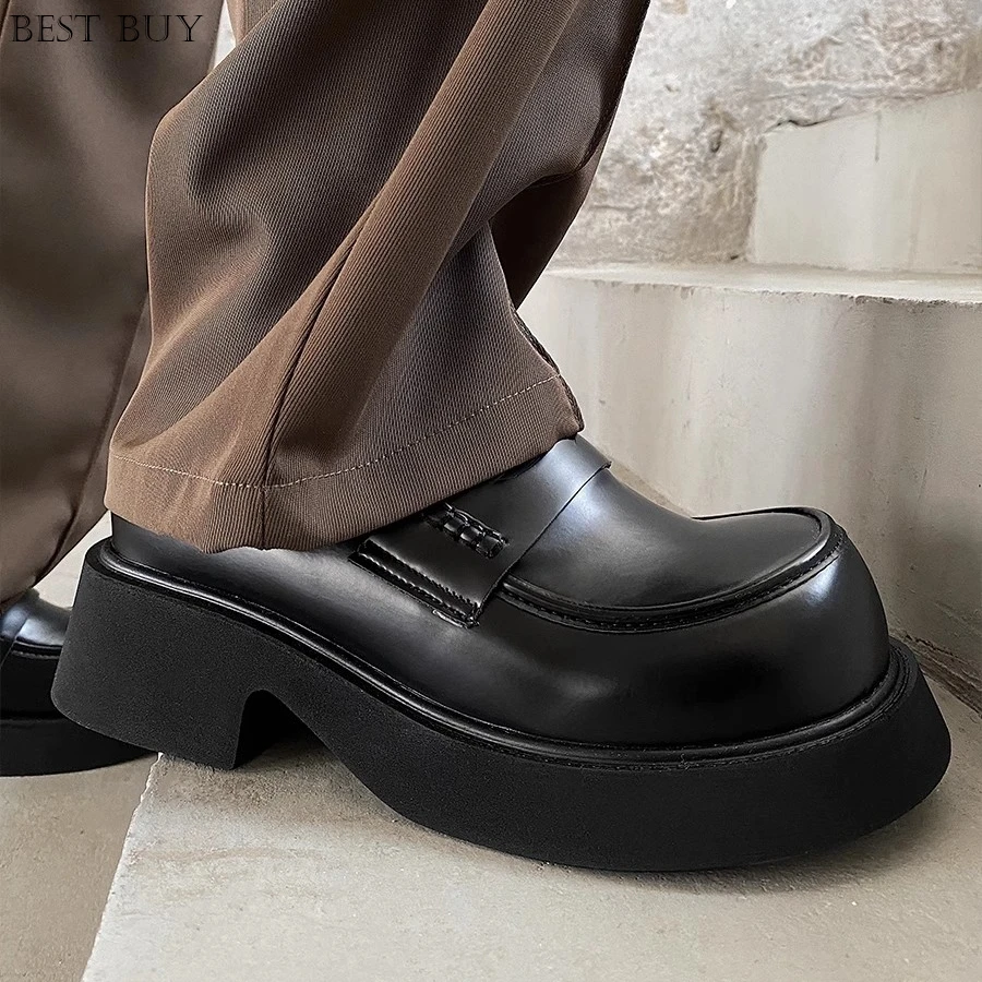 Vera pelle nuovo fondo spesso comodi mocassini traspiranti scarpe per uomo altezza aumentata scarpe Casual in pelle piccole maschili