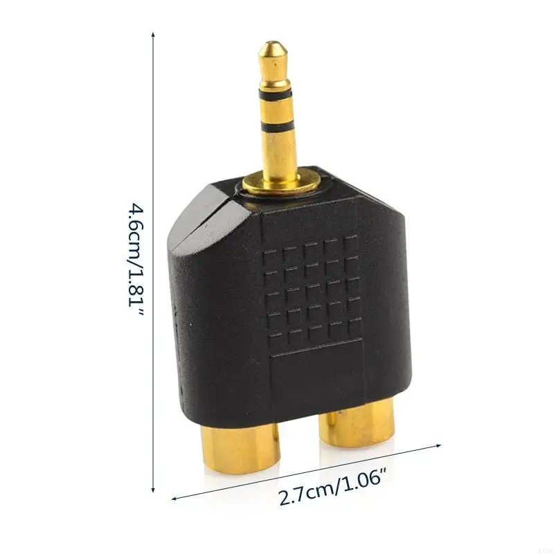 金メッキ 3.5 ミリメートルステレオ 2-RCA オス - メスレッド + ホワイトアダプタスプリッタアダプタデュアル RCA アダプタテレビ用