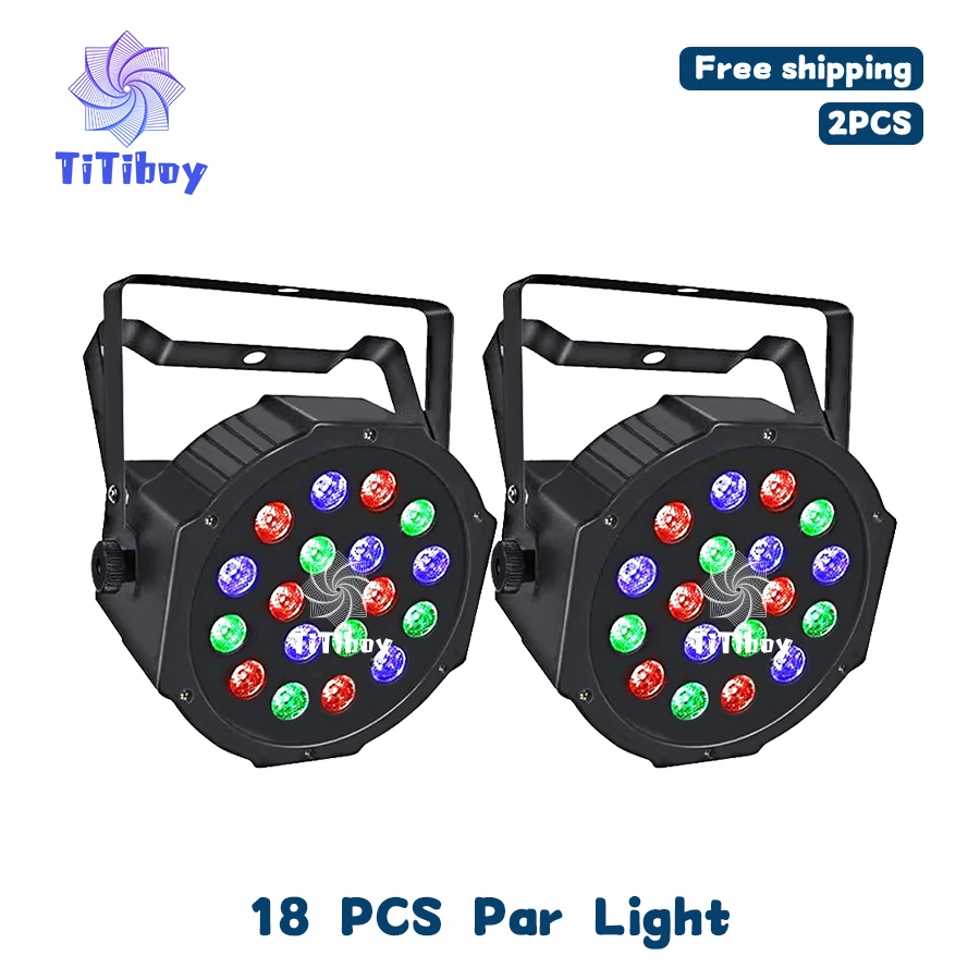 No Tax 2Pcs 18LED Polypropylene Par Led Slim Par Light RGB Remote Control Professional Dj Par Lighting Equipment High Quality