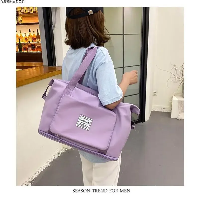 Sac de voyage pliable pour femme, sac fourre-tout étanche, grands sacs multifonctionnels pour filles, grande capacité de stockage sportif féminin