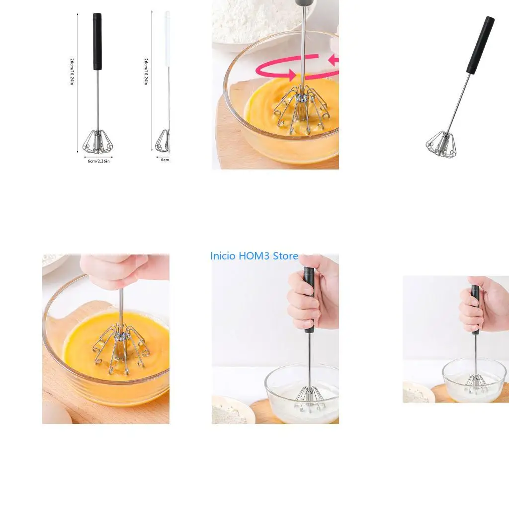 A5YD Efficient Rotary Eggs Whisks Steel Manual Mixer For Baking And Cooking Needs