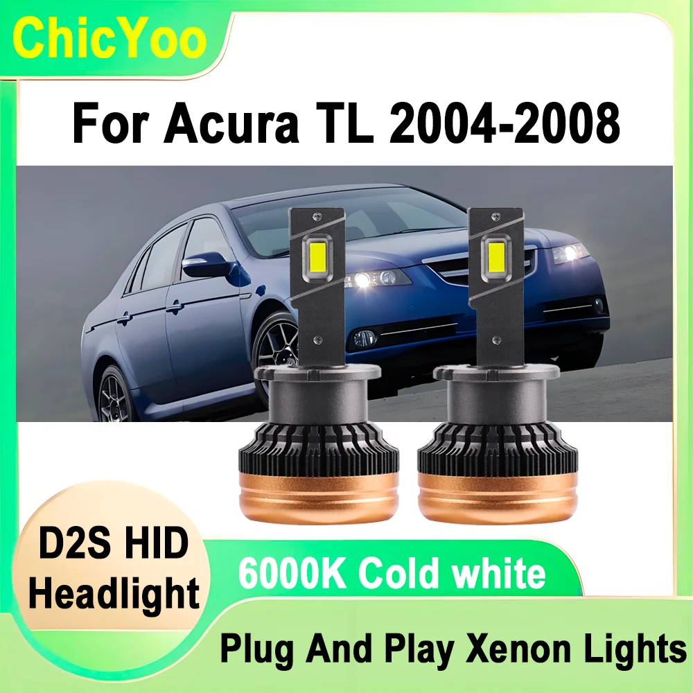 

2 шт. 120 Вт D2S HID автомобильные фары 30000LM HID ксеноновые фары 12 В 6000 К супер яркий белый для Acura TL 2004 2005 2008