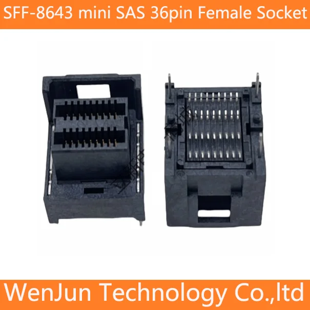 High Quality SFF-8643 vertical patch MINISAS 36pin Female Seat fiber optic module holder 36p Socket