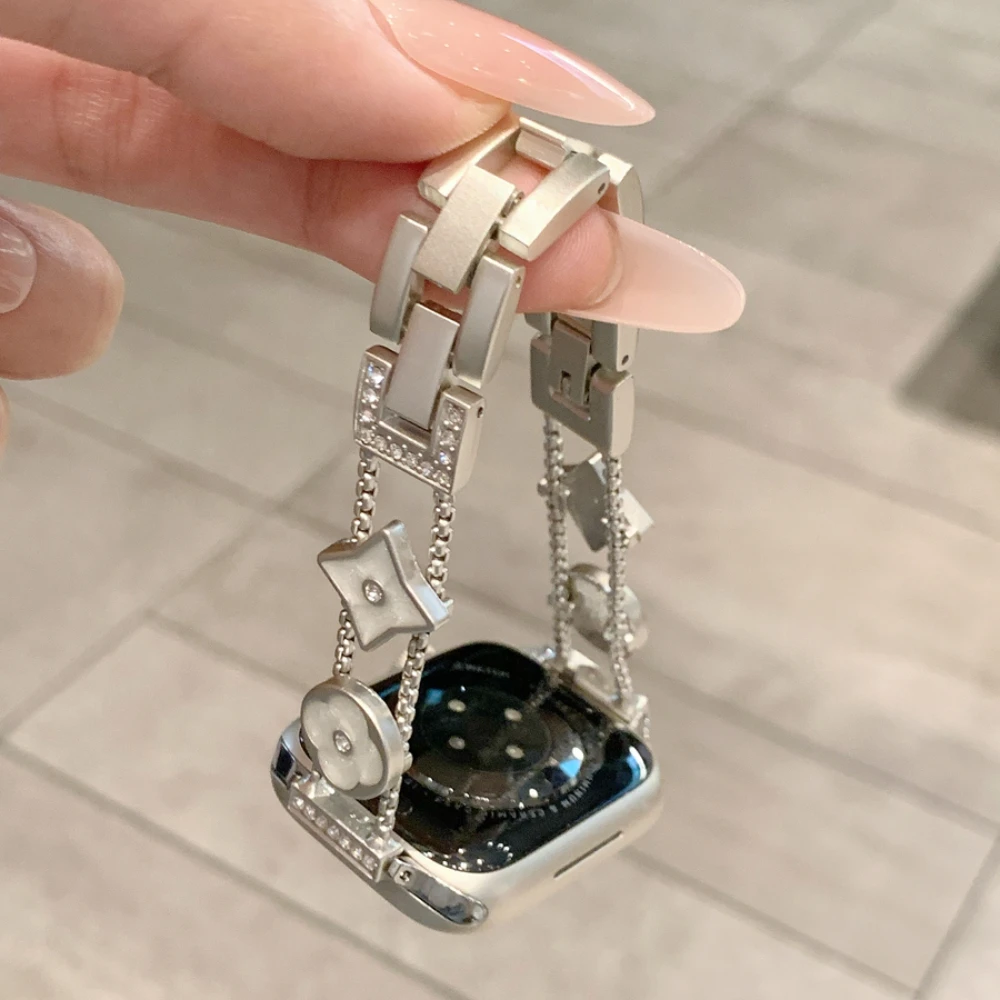 Kompatibel mit Apple Watch Series 1-11/SE/Ultra, 38-49mm, Armband-Stil, vielseitiges Schmuck-Ersatzband (Uhr nicht enthalten)