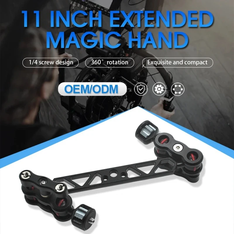 11 Inch Aluminum Articulated Magic Arm, 360° Rotatable Universal Camera Mount with 1/4 Inch Screw for DSLR & Video Cameras