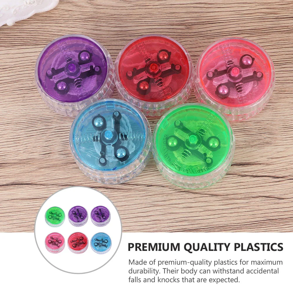 6 قطع يويو مضيئة LED وامض يو يو للأطفال خط سحب بلاستيكي ممتاز يويو مع ضوء للتنسيق بين اليد والعين #6