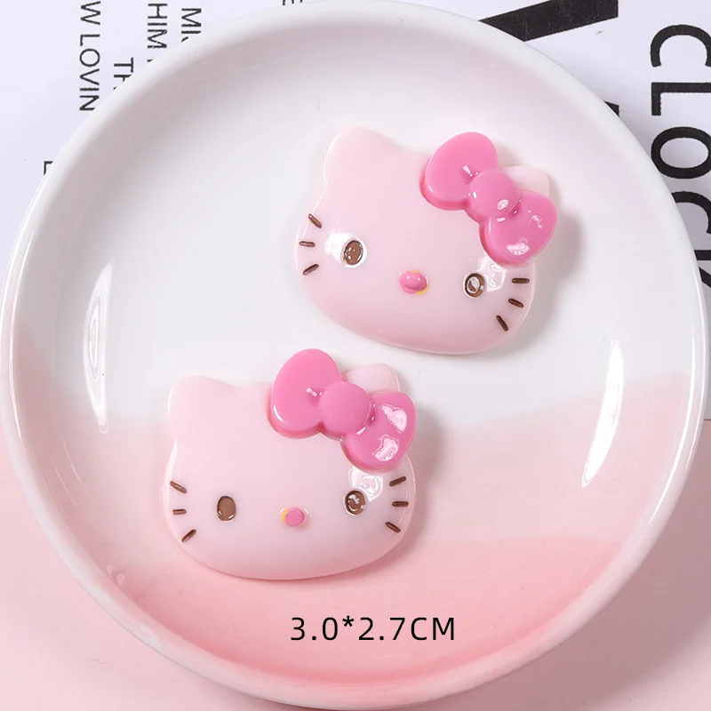 Hello Kitty Y2K Resin Accessories Cute Sanrio Kawaii Anime Diy Jewelry Attachment Handmade Phone Case Cartoon Hairpin Decoration