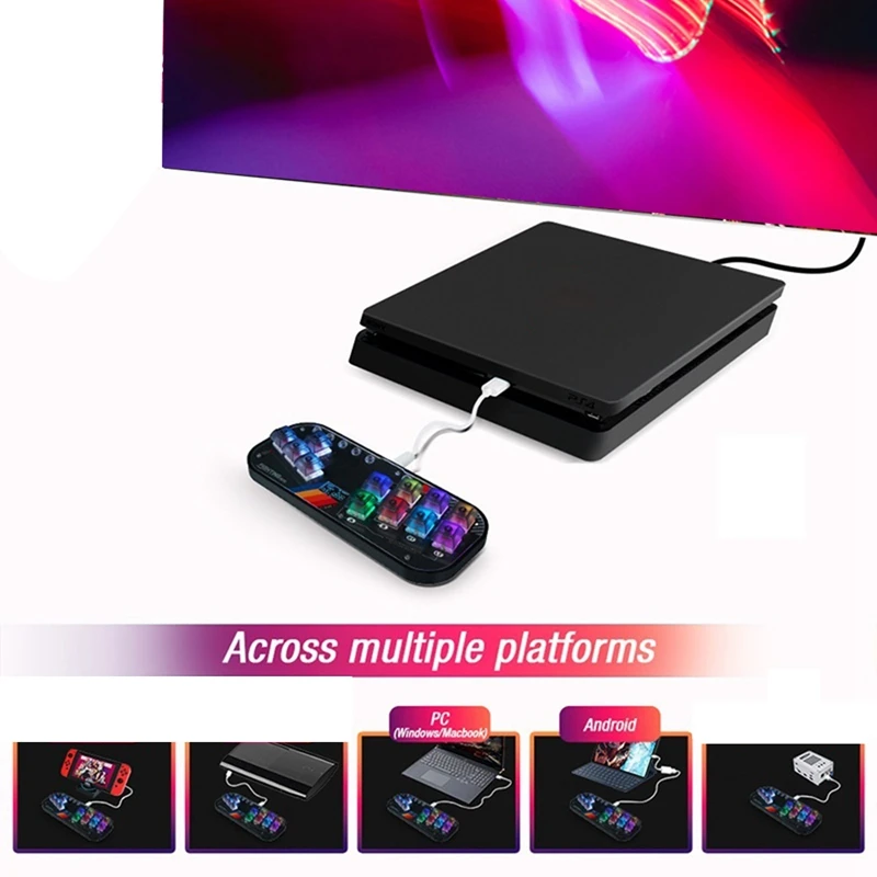 لـ Fightingbox Hitbox لوحة مفاتيح الألعاب القتال غمبد ممر عصا التحكم للكمبيوتر/أندرويد/PS3/PS4/التبديل مع قطع غيار توربو