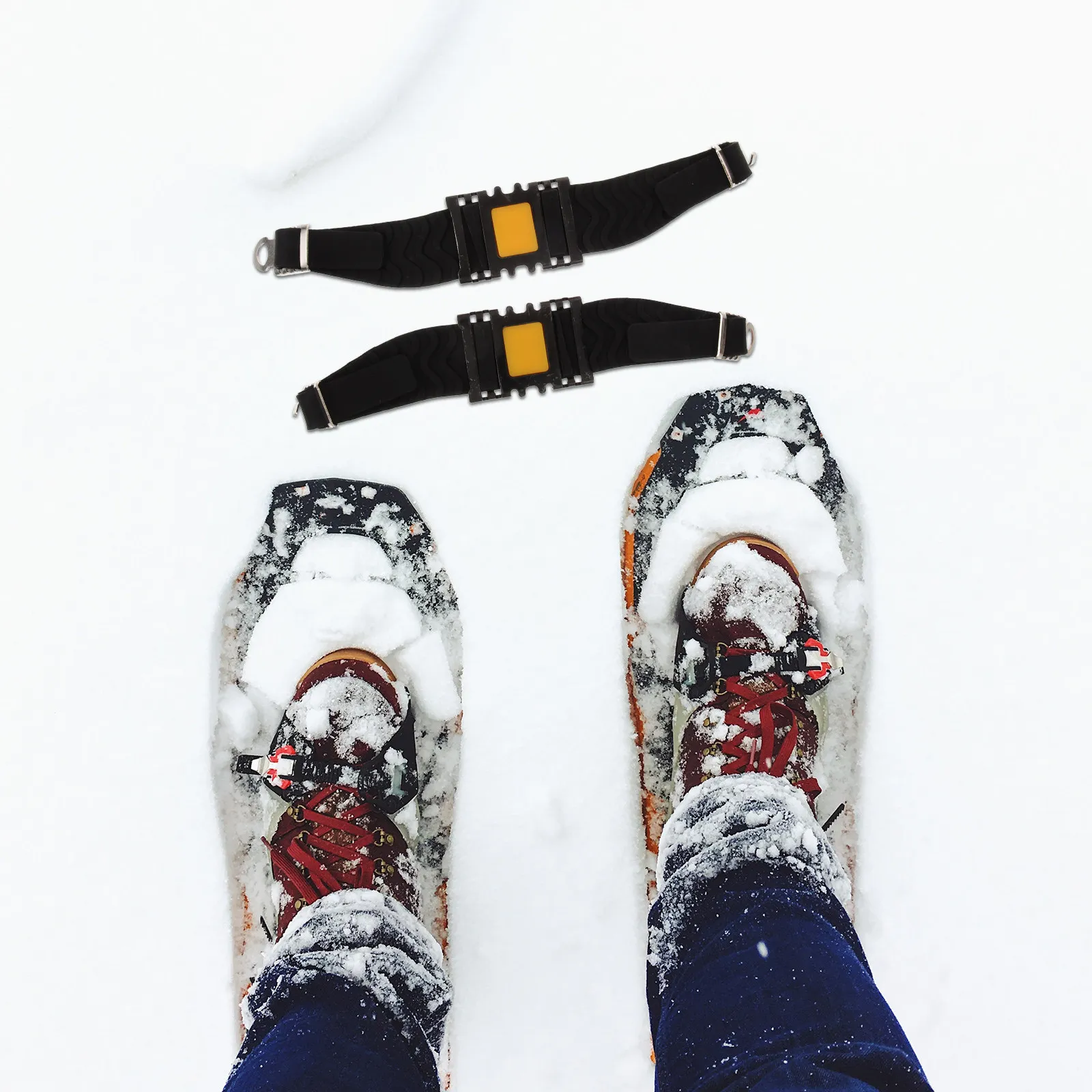 

1Pair Adjustable Ice Cleats for Boots Non Slip Snow Grippers Steel Studs Outdoor Camping Climbing Walking Winter Traction