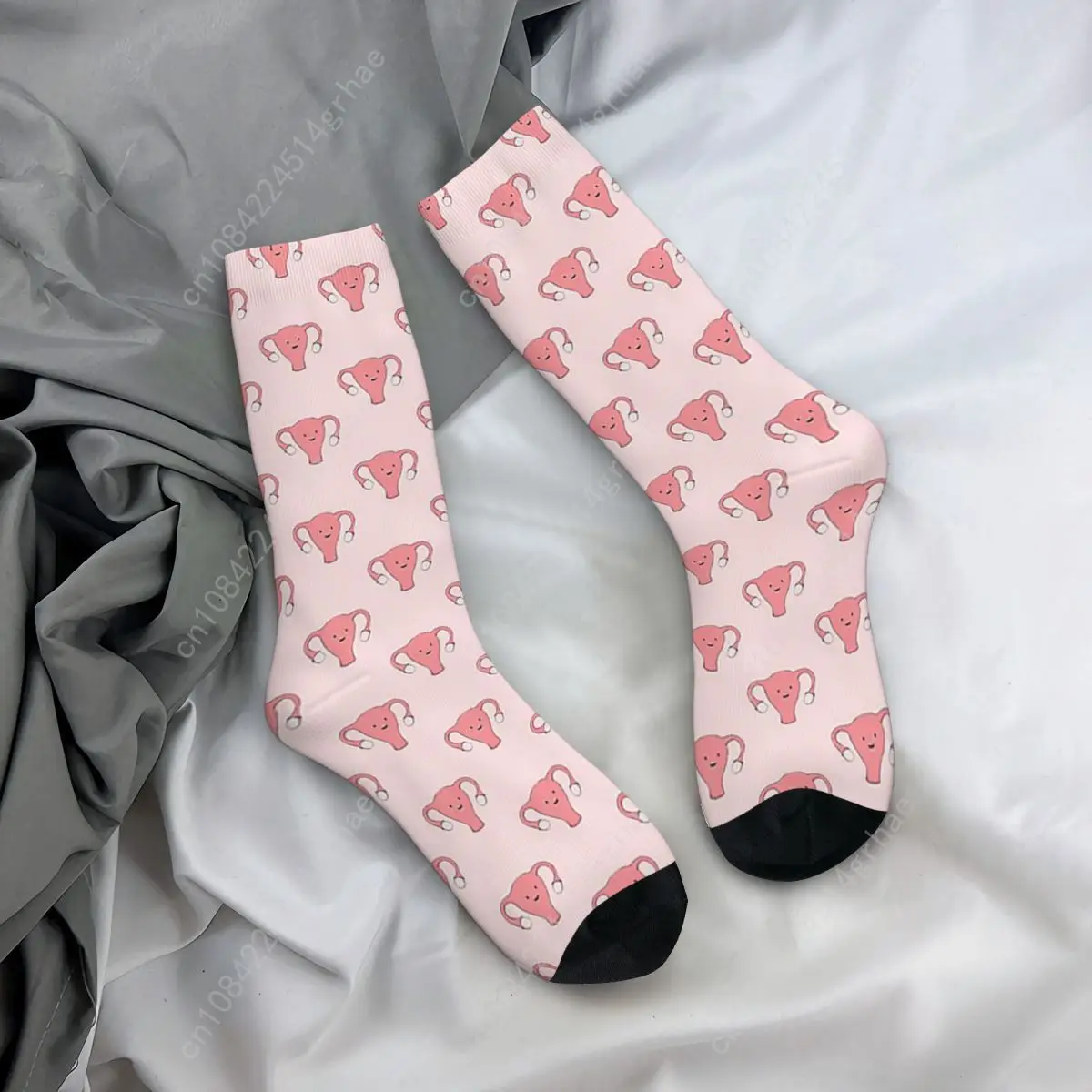 Série Uterus – Chaussettes Happy Womb Day, bas absorbants Harajuku, chaussettes longues toutes saisons, accessoires pour cadeau d'anniversaire unisexe