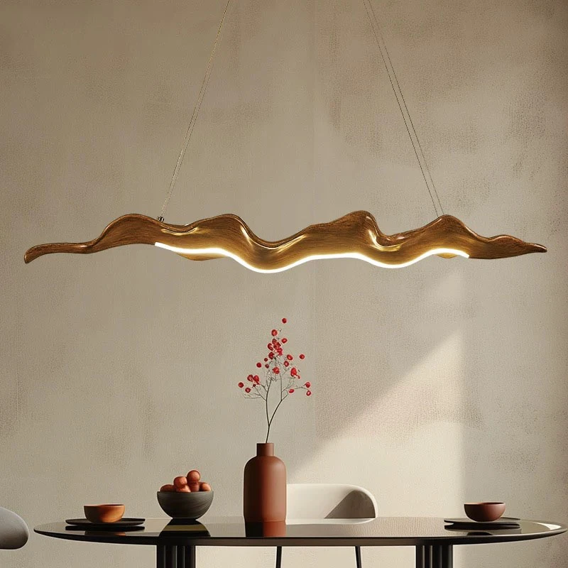 

Modern Creative Curved Leaf Pendant Light Tea Room Bedroom Office Dimmable Resin Pendant Light Nordic Design Lighting Fixtures