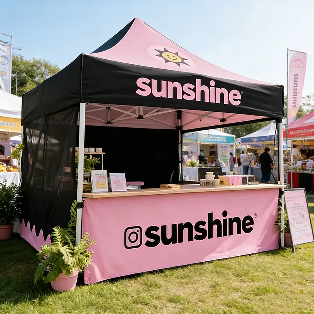 10x10FT Heavy Duty Pop up Canopy Tents for Events Aluminum Frame Weather Resistant Exhibition Shelter Independence Day Promotion