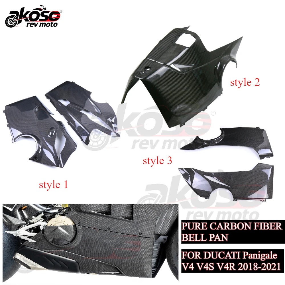 

Lower Side Fairings Belly Ban Panel Pure Carbon Fiber Motorcycle Accessories Supplies For DUCATI PanigaleV4 V4S V4R 2018-2021