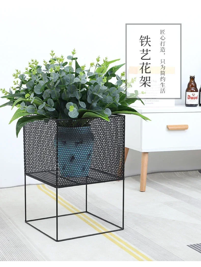 Nordic Ironwork Plant Shelves Indoor Porch Living Room Balcony Plant Stand Floor-Standing Flower Pots Shelves Shelf For Flowers