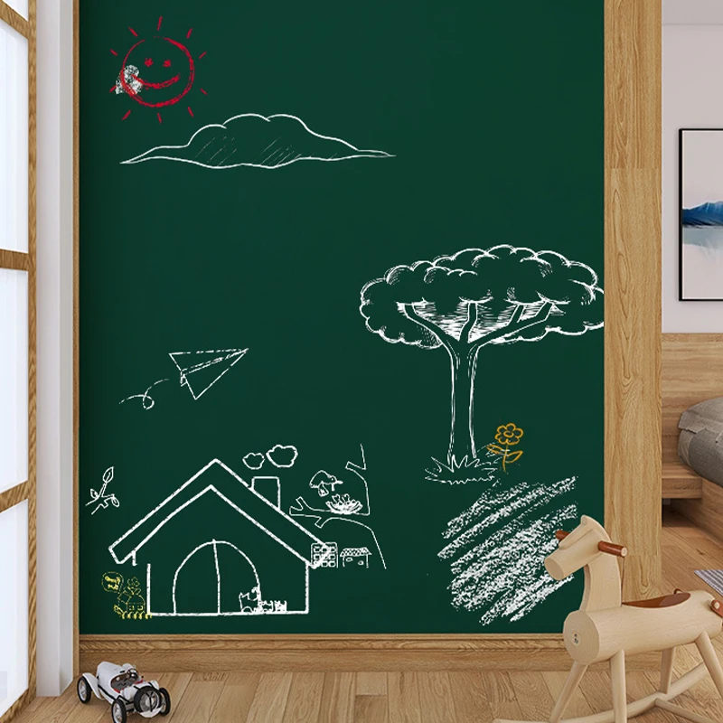 Blackboard Wall Sticker 45*150cm Black & Green Two Colors Free Chalk Children Doodle Wall Film Home Classroom Decor