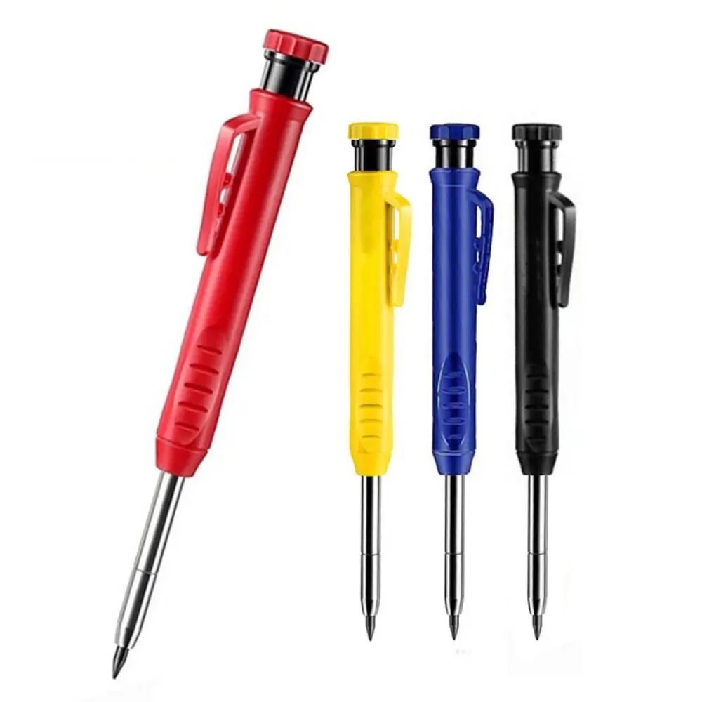 2Pcs Professional Carpenter Pencil Precise Marking Long Nib Tip Mechanical Pencil Solid Waterproof Scribing Marking Drawing Tool