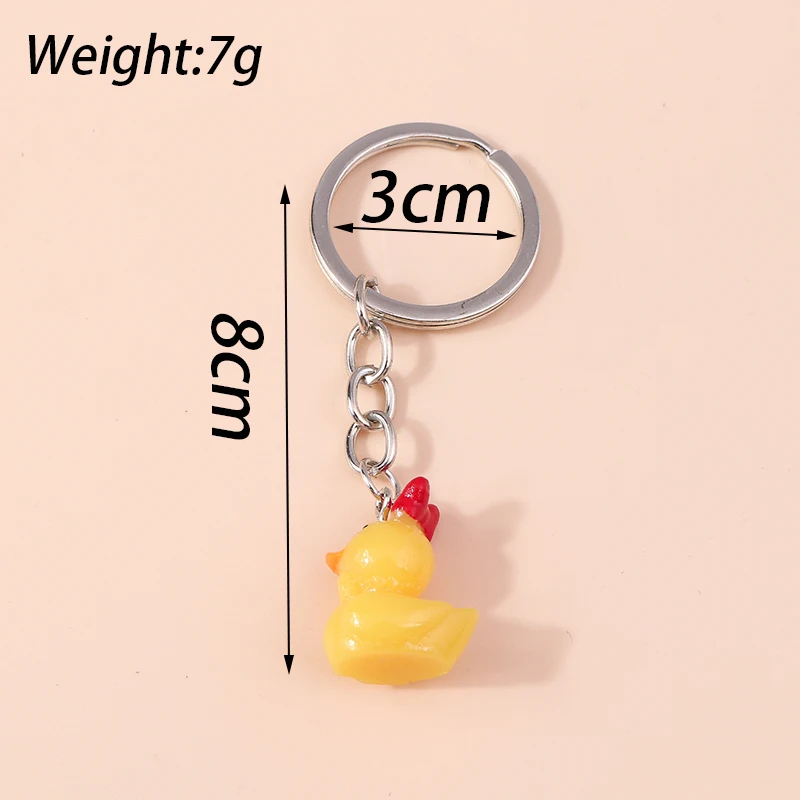 Niedliche kleine gelbe Ente Schlüssel bund bezaubert Frauen Männer kreative Tier Schlüssel ringe für Auto Schlüssel Handtasche Anhänger DIY Schmuck Geschenke – Detail 14
