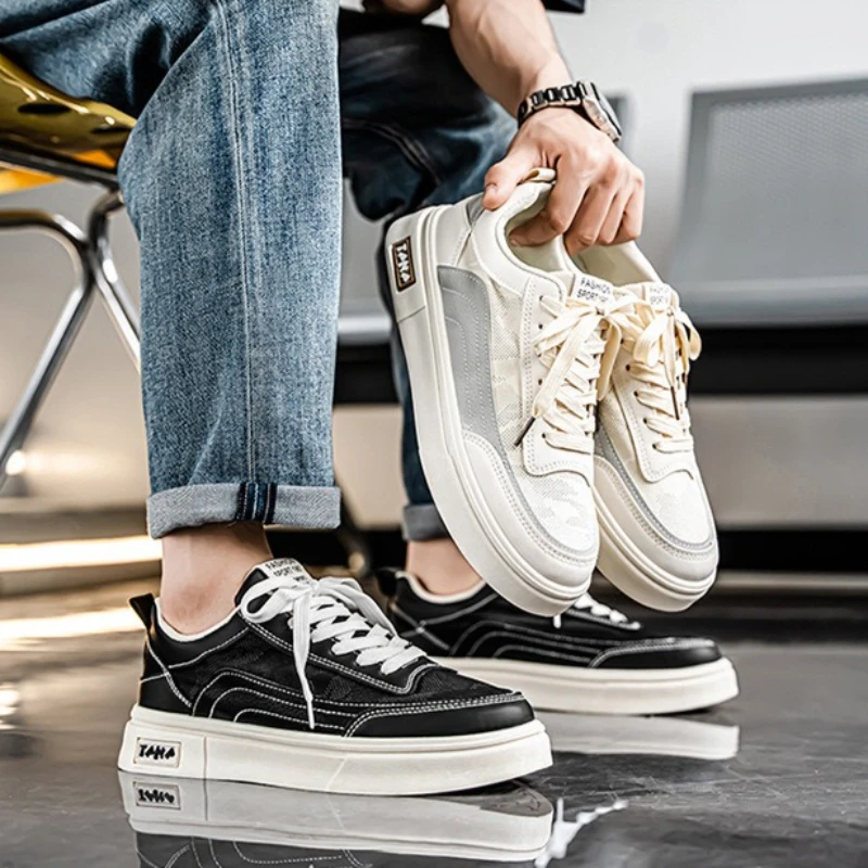 

Весенне-летние мужские новые дышащие парусиновые туфли, мужские модные универсальные спортивные туфли на толстой подошве для отдыха