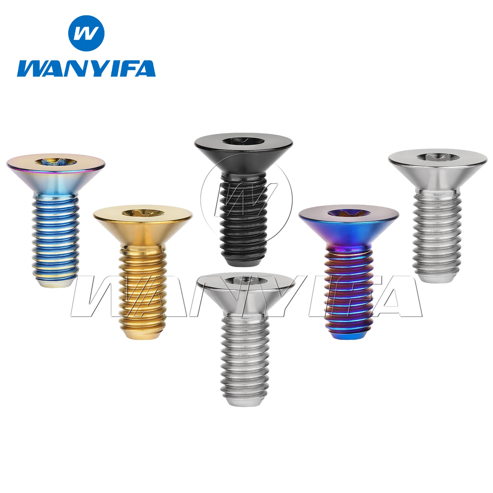 Wanyifa Titanium Bolts M6x15mm  M8x20mm for Bicycles And Motorcycles Countersunk Head Titanium Screws with Plum Blades