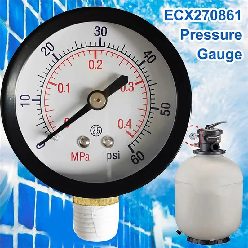 ABVI-For Select Hayward Sand وD. E. Filter ECX270861 مقياس ضغط الفلتر 0-60 رطل لكل بوصة مربعة