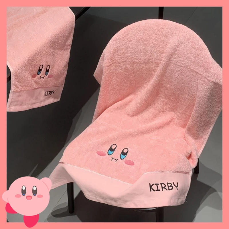 

2Pcs Anime Kirby Absorbent Quick Drying Bath Towel Soft Adults Women Towels Bathroom Microfiber Swimming Shower Beach Towel Gift
