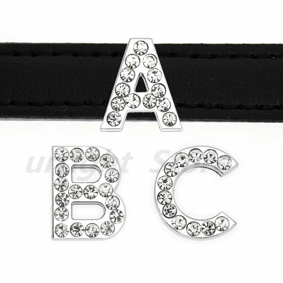 Slider Letters Charms Alphabet 18mm Fit 18mm Wide Wristband Bracelet Collar Phone Cup Belt DIY Jewelry Making For Women Gift