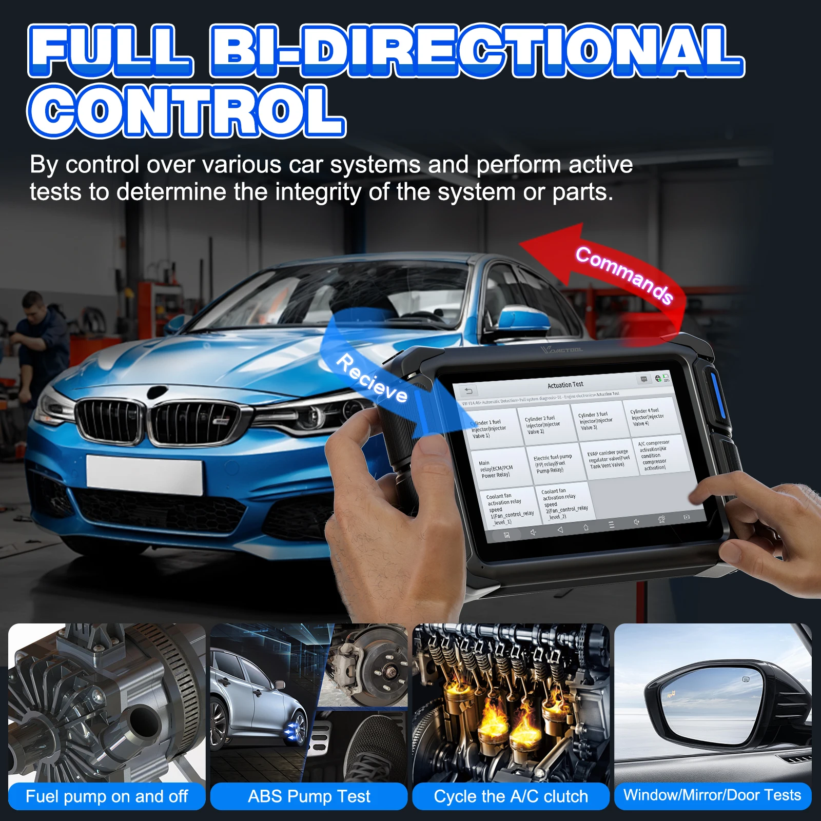 Vdiagtool VD70 Lite Auto Scanner Full System Car Diagnostic Tools CAN FD & DoIP 31+ Resets 2024 Newest Scanner for Car