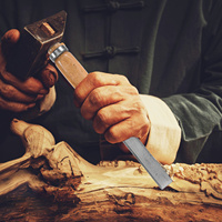 4Pcs Wood Chisel Set Comfortable Wooden Handle Cast Iron Pouch Woodworking Carving Craft Tool Flat Mortise Gouge Engraving