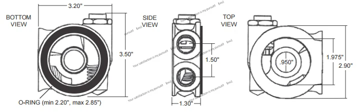 Oil Cooler Filter Sandwich Plate + Thermostat Adaptor 3/4