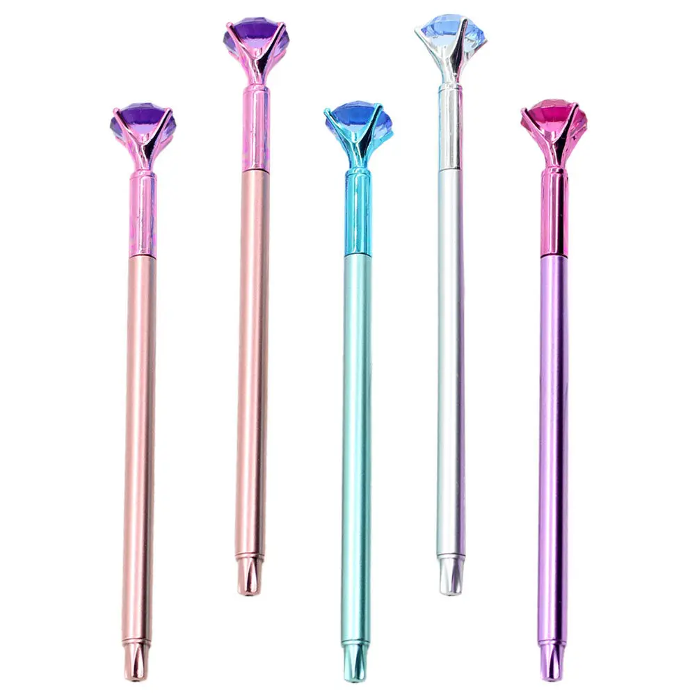 

Набор из 5 гелевых ручек с алмазным дизайном, черные, для плавного письма, портативные, легкие, с быстросохнущими чернилами, канцелярские товары для студентов, ручки для подписи