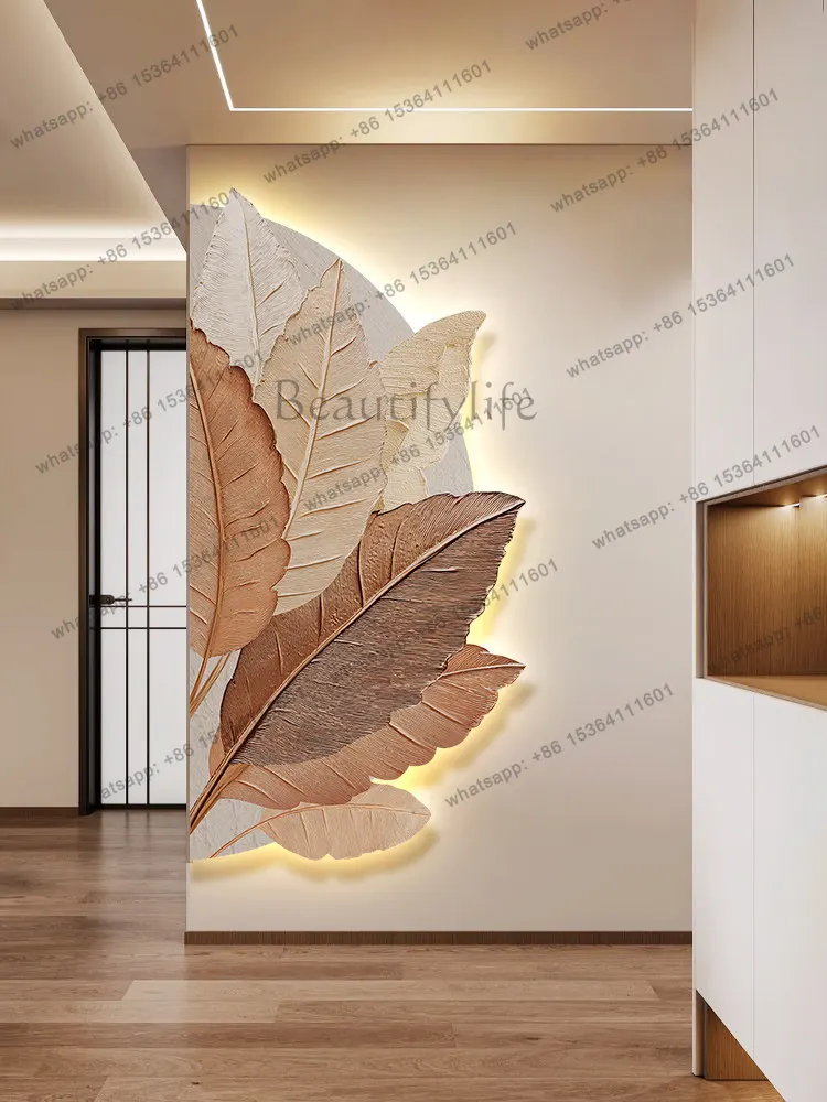 Entrance decoration is opposite the door, mural, wabi sabi wind, high-level feeling corridor, aisle hanging painting
