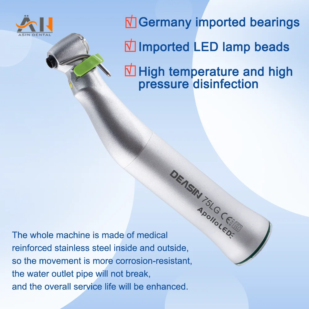 75LG Surgical Contra-Angle Handpiece Dental 20:1 Implant Handpiece E-Generator LED Contra Angle for Dentistry MicroMotor