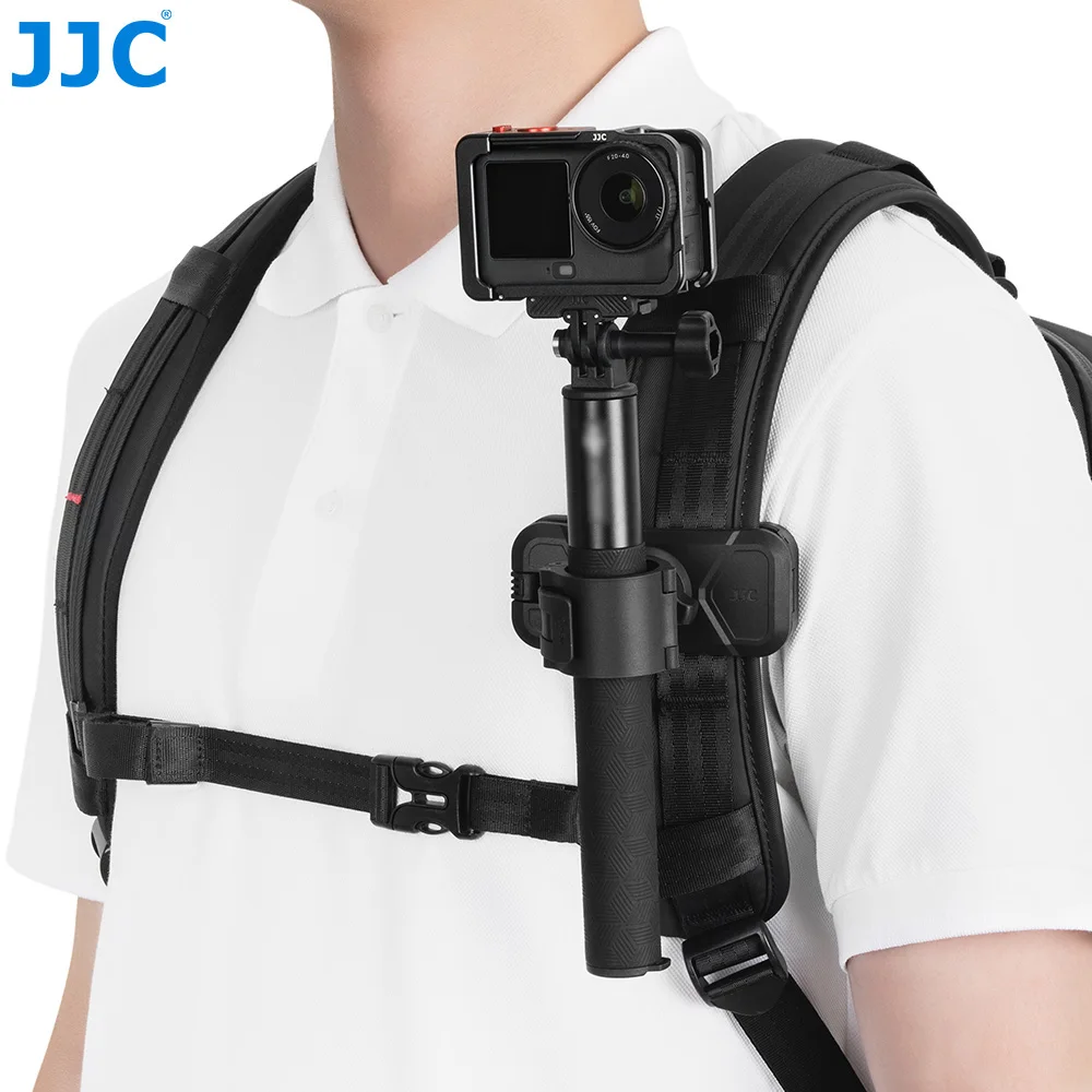 JJC Backpack Strap Quick Clip Mount for Dji Osmo Action 6 5 Pro 4 GoPro Hero 13 12 Three Prong Mount Design For POV Video Vlog