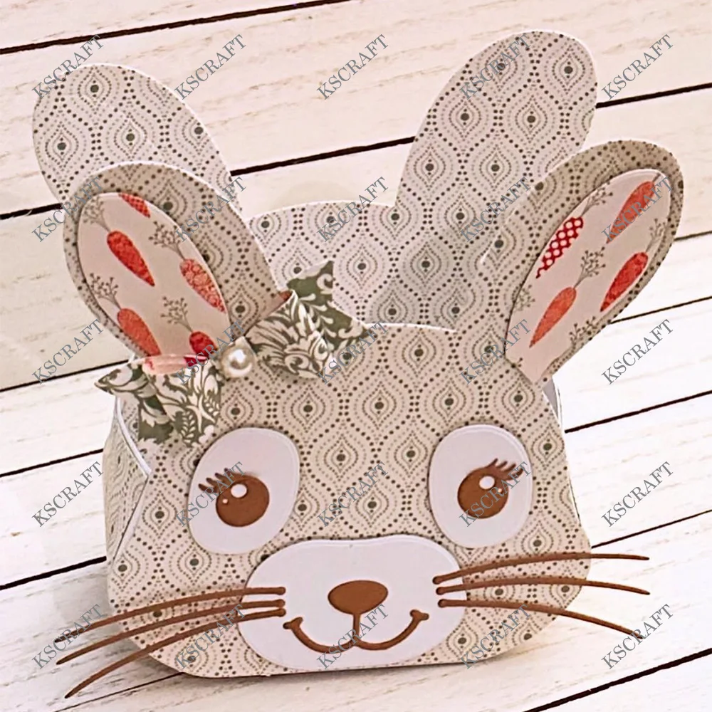 KSCRAFT 3D Bunny Box Metal Cutting Dies Stencils for DIY Scrapbooking Decorative Embossing DIY Paper Cards