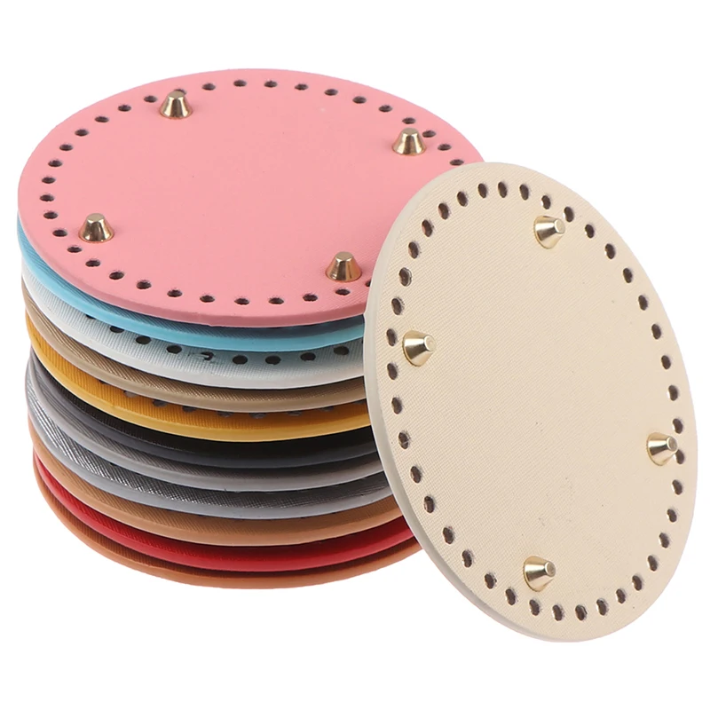 5Size/10color  Round Leather Bottom For CrochetBag  Bag-Making Accessory Bottom  Cushion Purse Pad Bottom Base 12/14/15/18/19cm