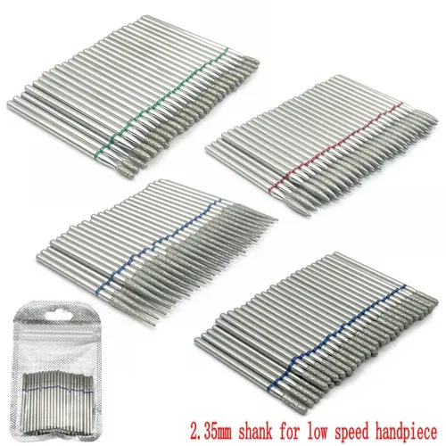 50 unids/set fresa de diamante brocas de pulido Dental fresas de pulido Dental brocas de uñas vástago de 2,35mm