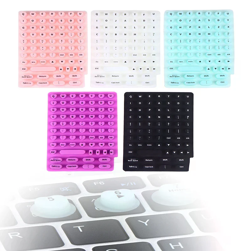 70/21pc Silicone Raised Adhesive Keyboard Stickers For Long Nail Art Keyboard Bubbles Self-for Long Nails Silicone Typing Keycap