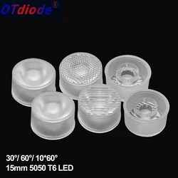 10pcs LED Lens 15mm 5050 T6 Optical PMMA Reflector Collimator Striped Bead Surface Lenses 30° 60° 10*60° Degree For L2 5050RGBW