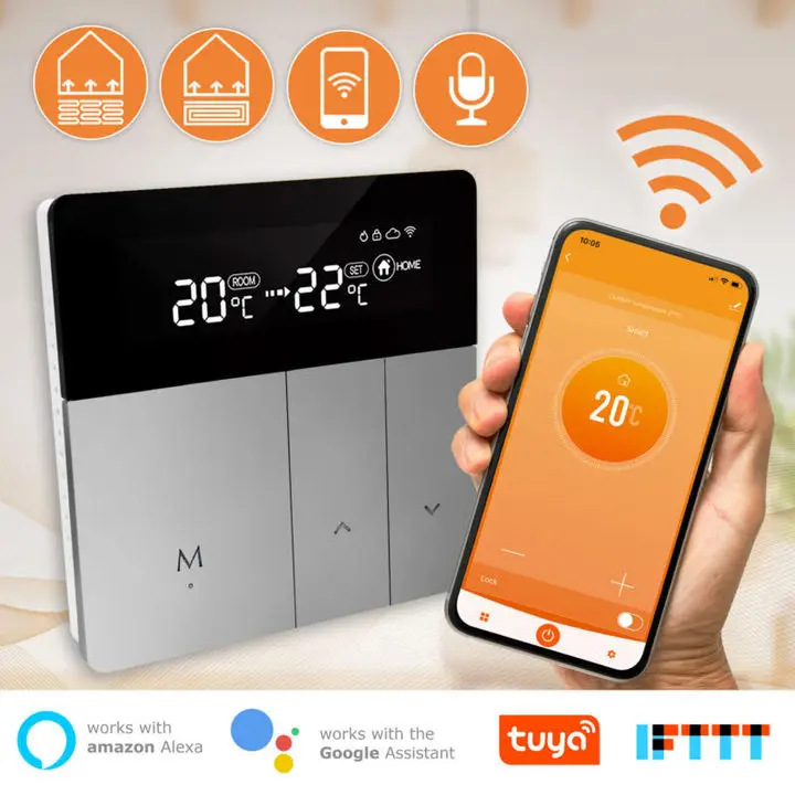 Tuya 100-240 V WiFi Smart Thermostat Temperature Controller Tuya APP Remote Control,Work with Alexa Google Home Yandex Alice