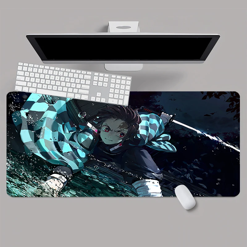 Anime giapponese Demon Slayer stampa HD XXL tappetino per Mouse accessorio per giocatori Hot Large Computer Lock Edge tappetino per tastiera tappetino per Mouse regalo