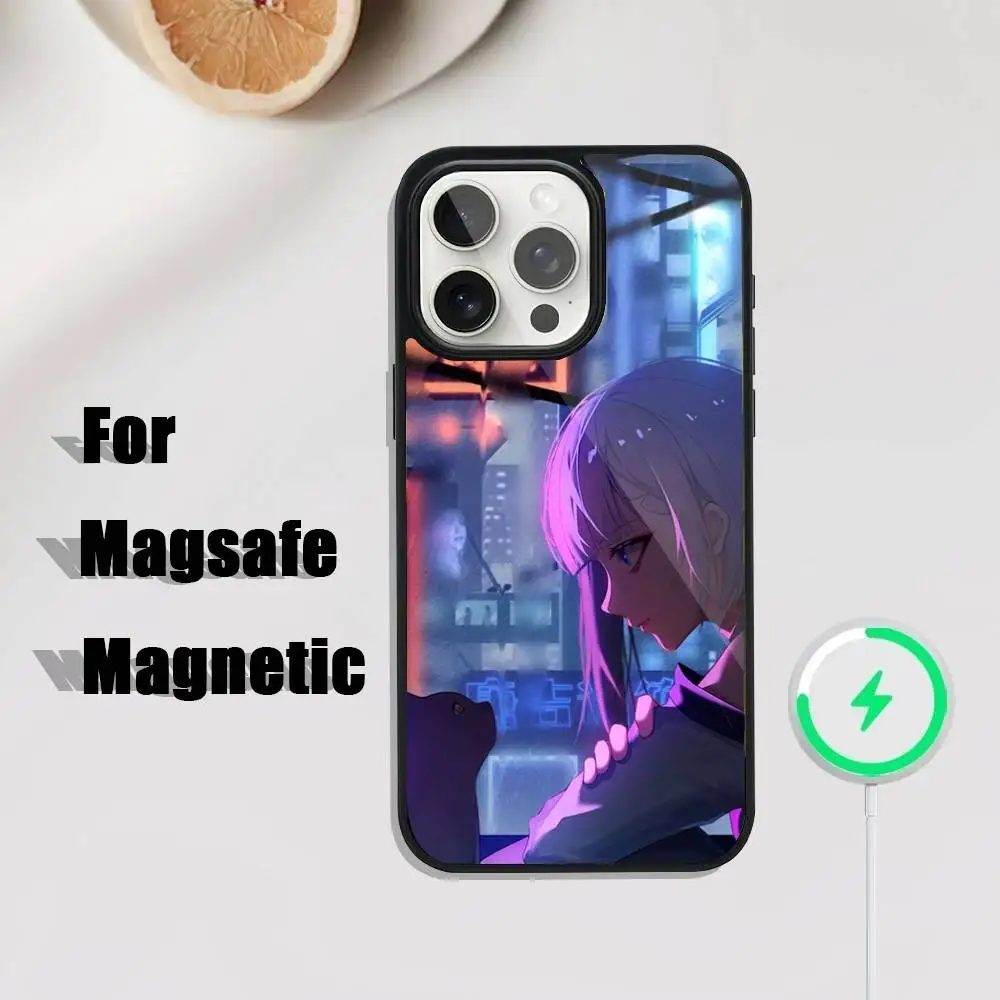 Lucy c-cyberpunks capa de telefone para iphone 17,16,15,14,13,12,11, pro, max, plus, mini, se4, e carregamento magnético sem fio magsafe