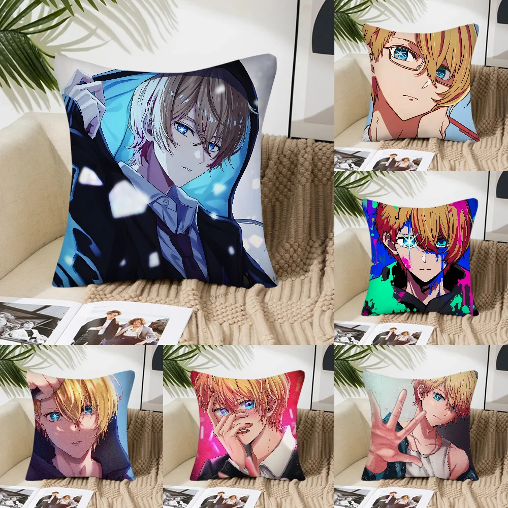 

Anime Aqua Hoshino Pillow Case Square Pillow Bedroom Sofa Leisure Comfort Cushion Car Living Room Home Decoration 40X40