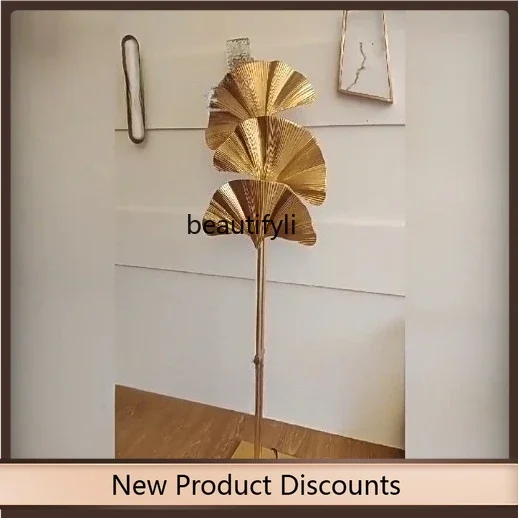TTT  Postmodern American light luxury ginkgo biloba leaf decoration retro floor lamp sales office model room exhibition hall o