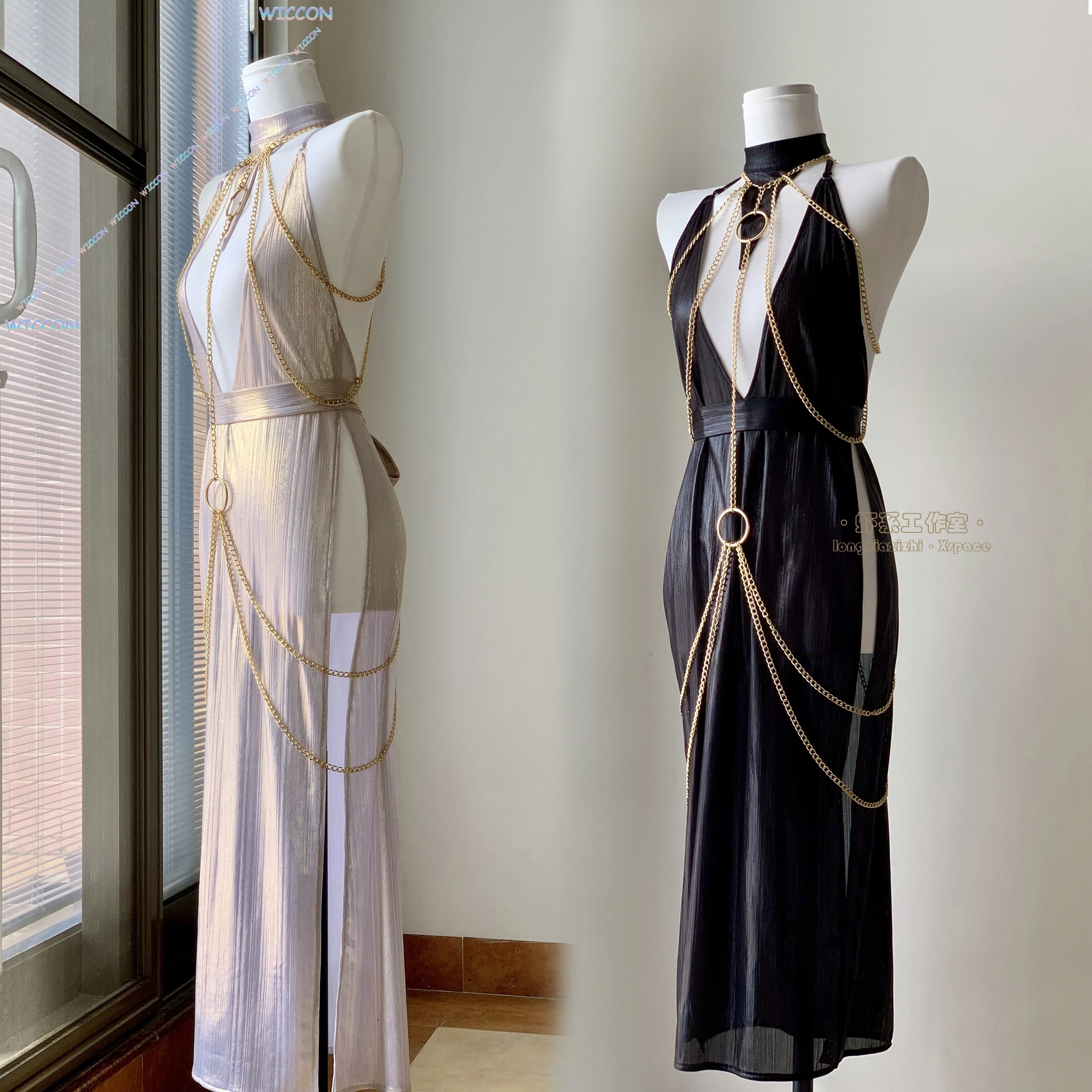 

WUHU@Egyptian Queen Cosplay TK Celebrity Style Body Chain Gown slim-fit Dress Pharaoh Nile Style Cosplay Sexy Skirt Original Des