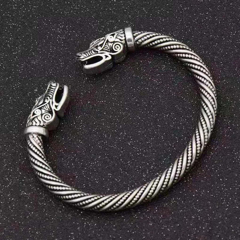 Alloy Man Bracelet Portable Open End Electroplated Anti-rust Bangle Jewelry image 4