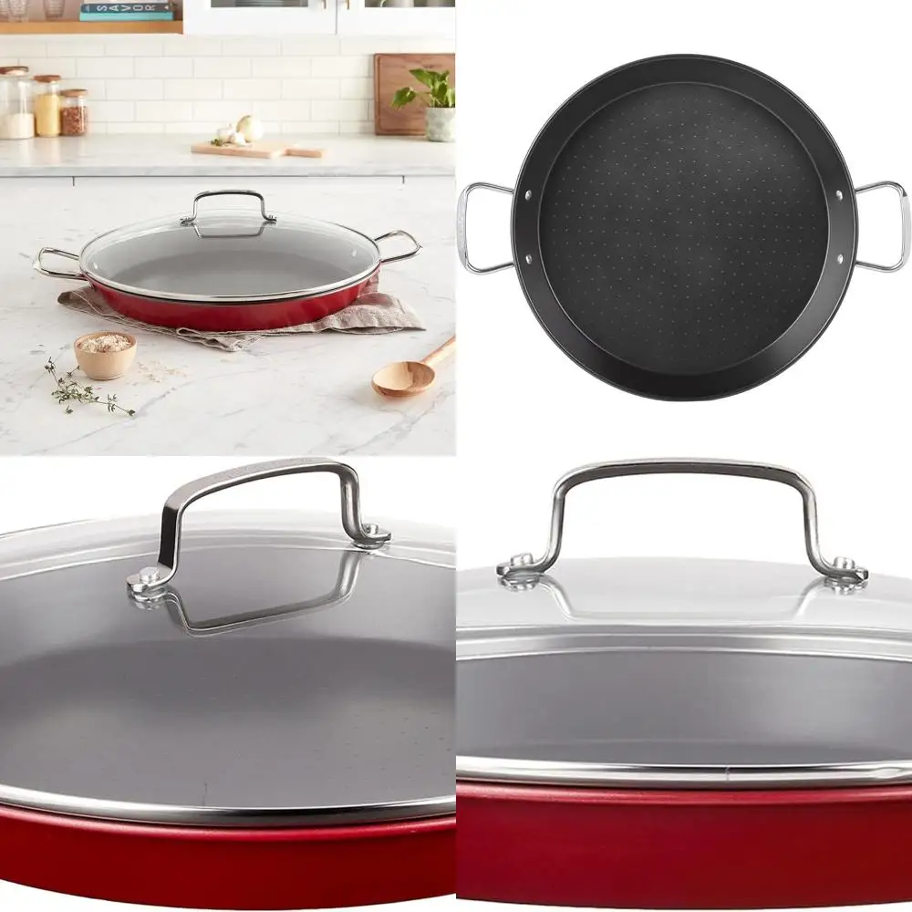 

15, красный набор сковородок для паэлья ASP-38CR с крышкой