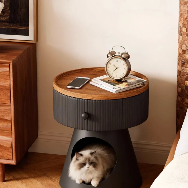 Minimal Wood Nightstands Round Designer Trendy Vintage Weird Bedside Nightstands Bedroom Storage Nachttisch Furniture For Home