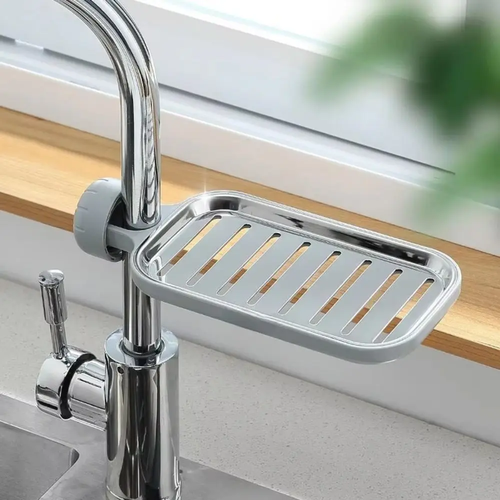 

Anti-Rust Stainless Steel Sponge Holder Drainage Storage Adjustable Sink Rack Pool Rag Storage Finishing Rack Draining Rack