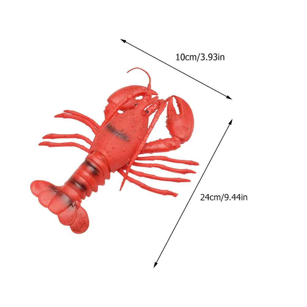 2pcs Fake Lobster Lifelike Rubber Marine Creature For Kids Educational Plaything Squeezing Sea Animal Figures Handheld