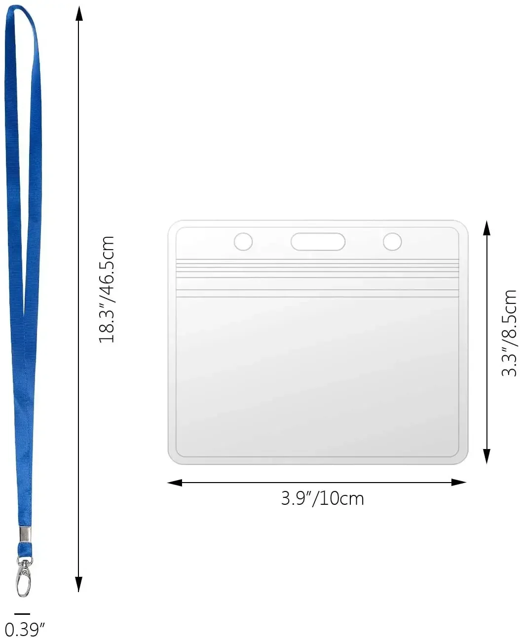 40~100PCS Lanyards ID Badge Holder Id Badge Case Waterproof Sleeve Pouch Plastic Protector Plastic Clear Waterproof Name Plate